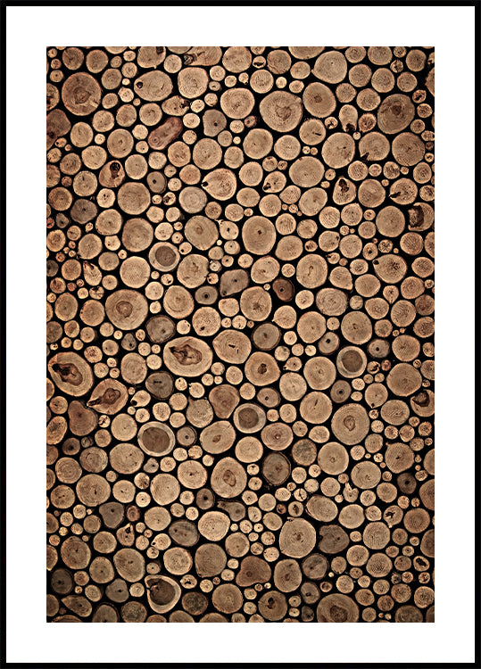 Rustic Wood Log Pattern Plakat