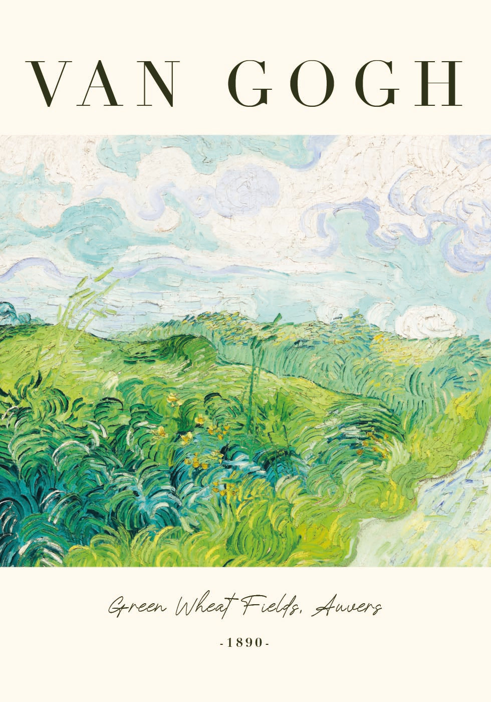Vincent van Gogh - Green Wheat Fields, Auvers Plakat