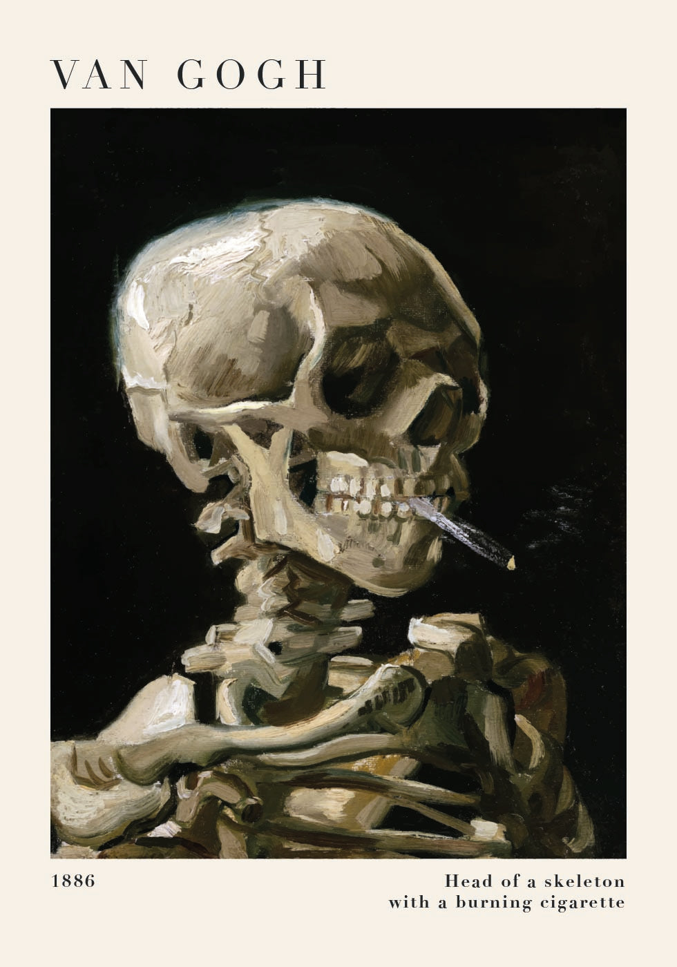 Head of a Skeleton with a Burning Cigarette Plakat