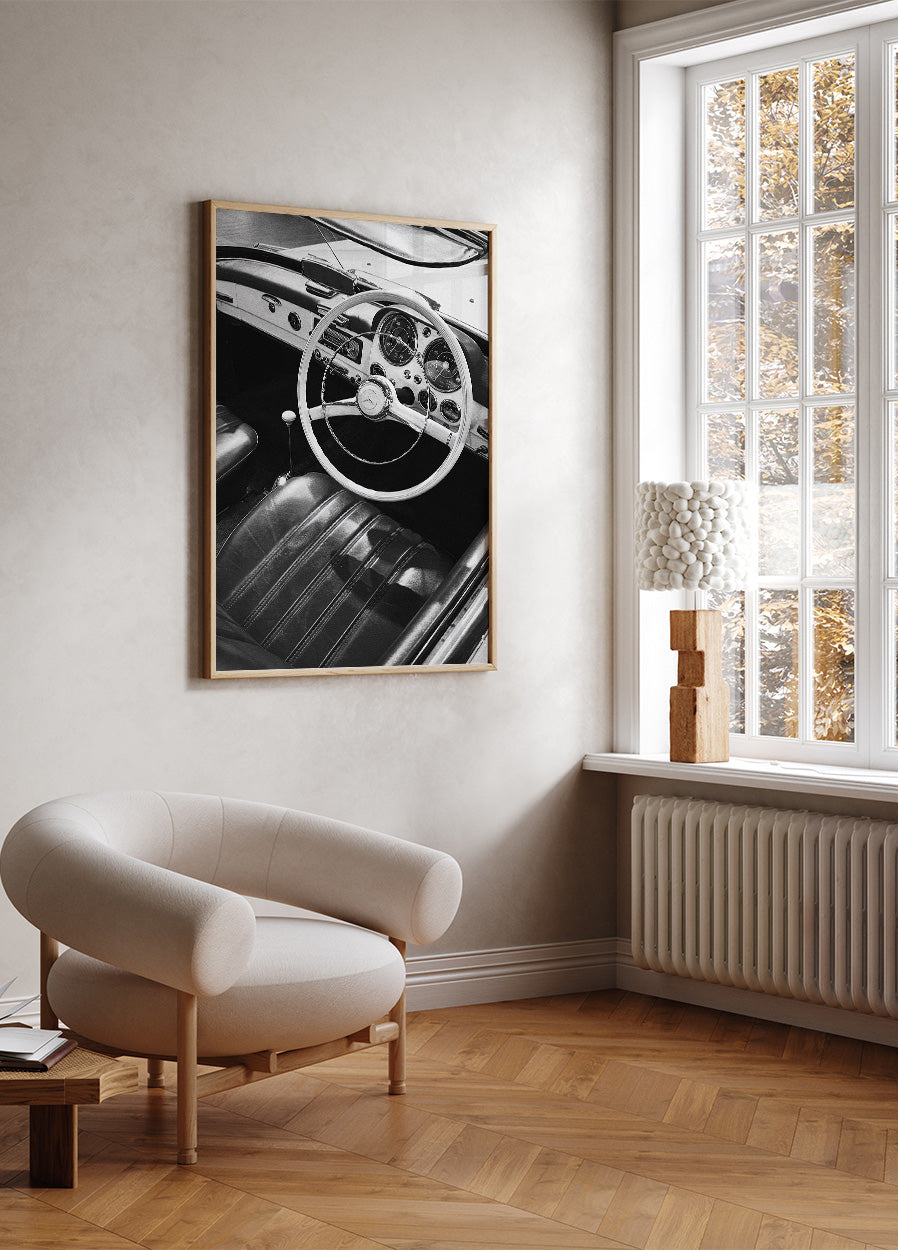 Vintage Mercedes Car Seat Plakat