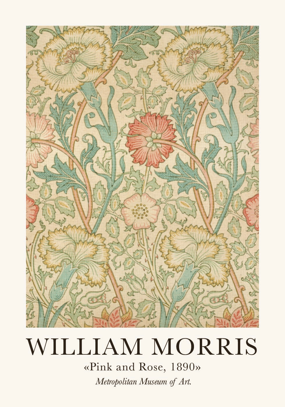 William Morris Pink and Rose Plakat