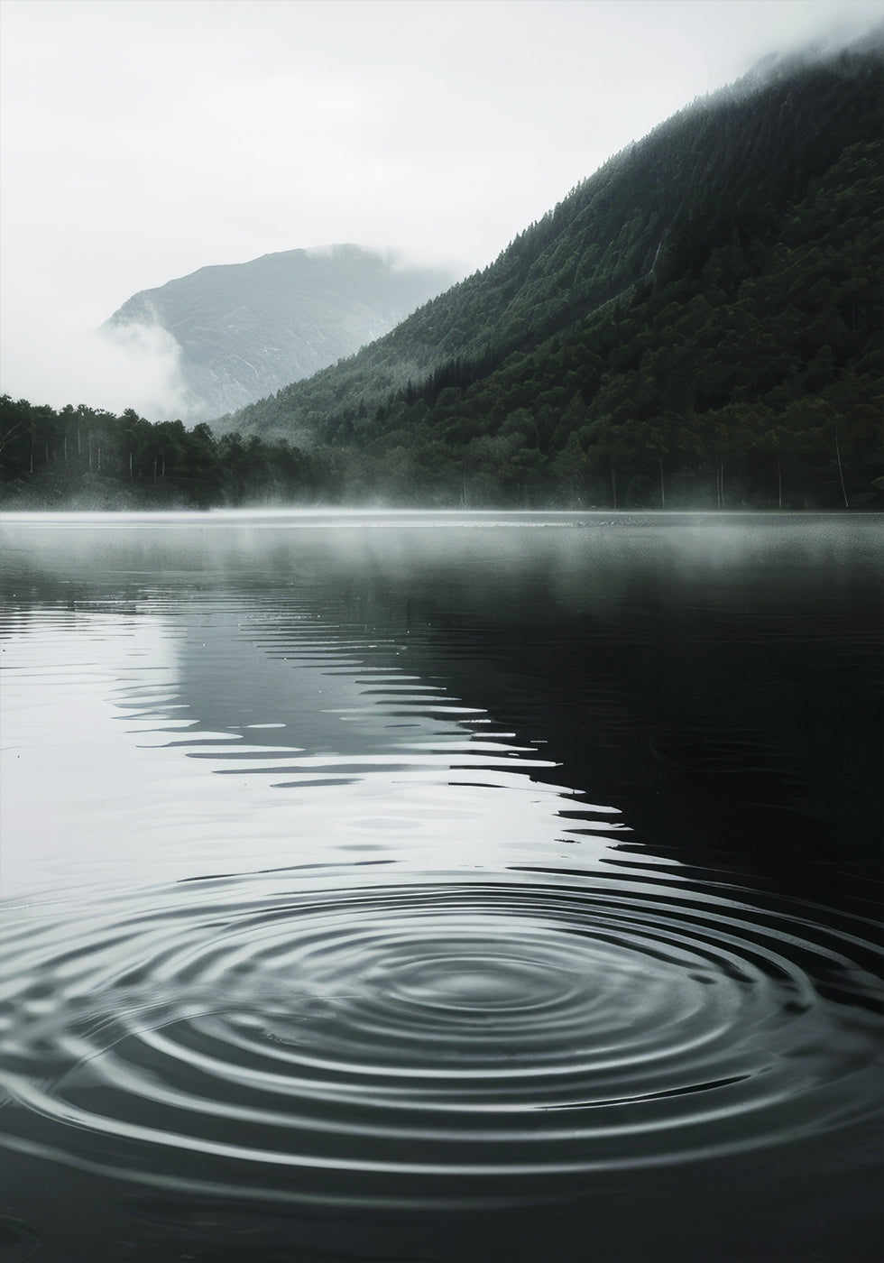 Water Ripples in Mountain Lake Plakat