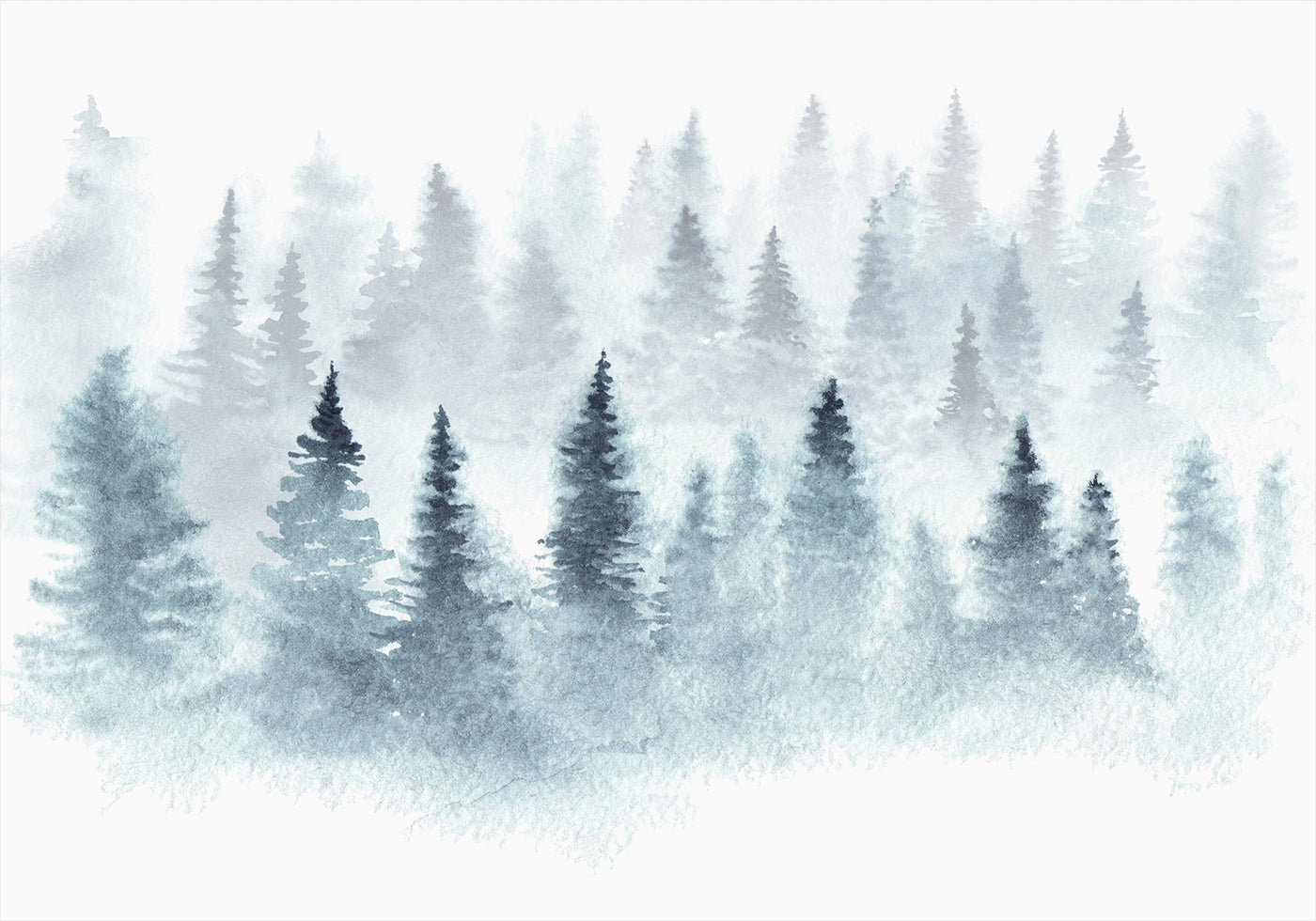 Misty Watercolor Forest Plakat