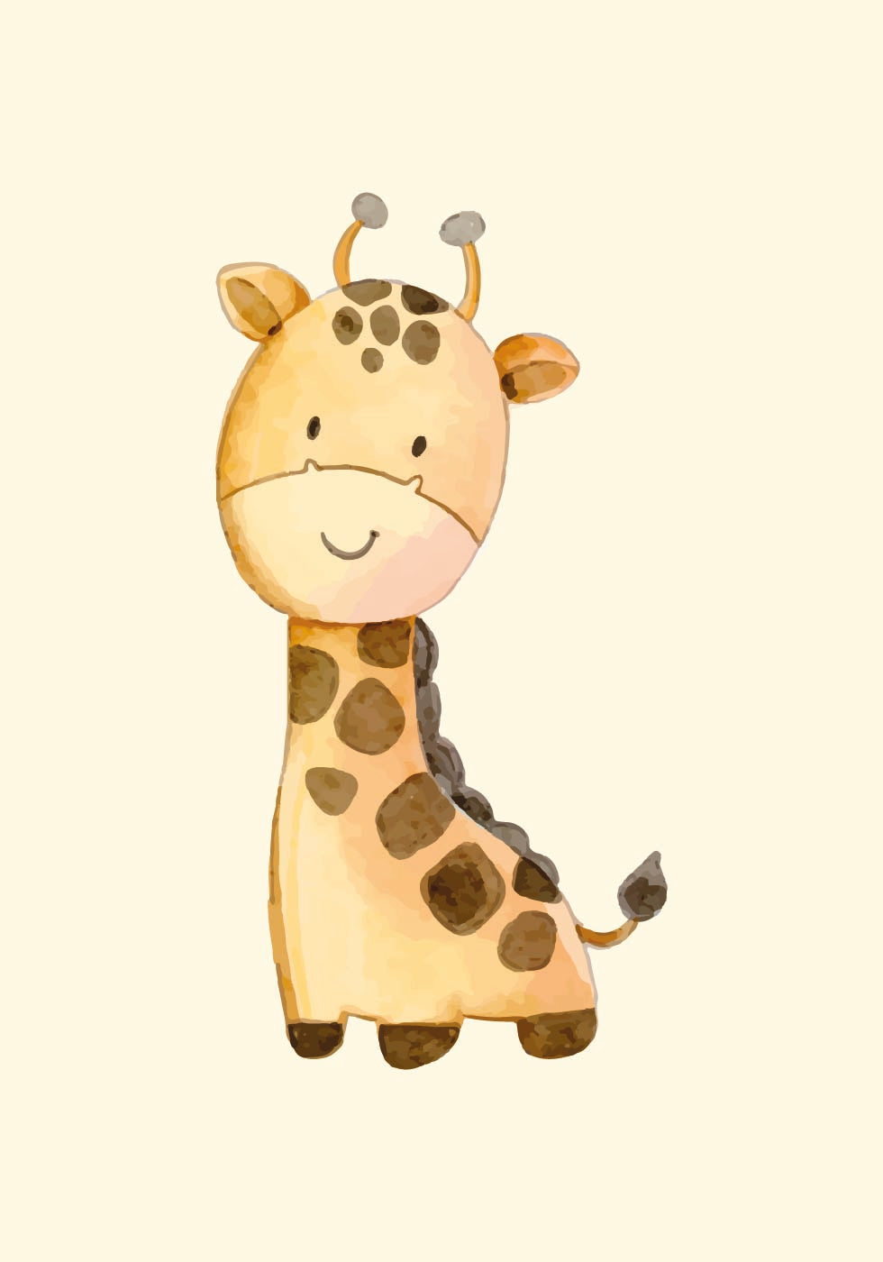 Watercolor Giraffe Plakat