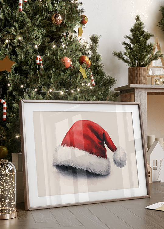 Watercolor Santa Hat Plakat