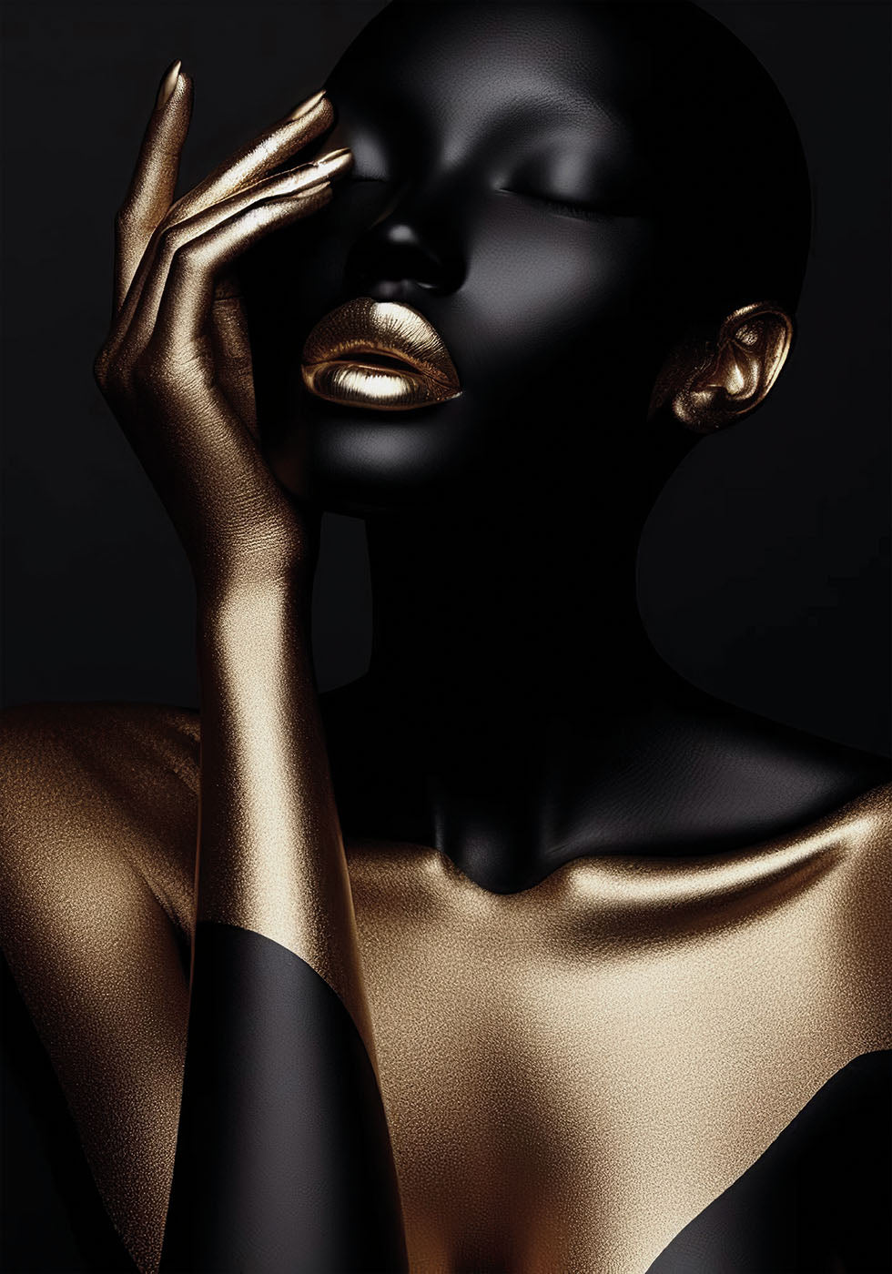 Golden Elegance Portrait Plakat