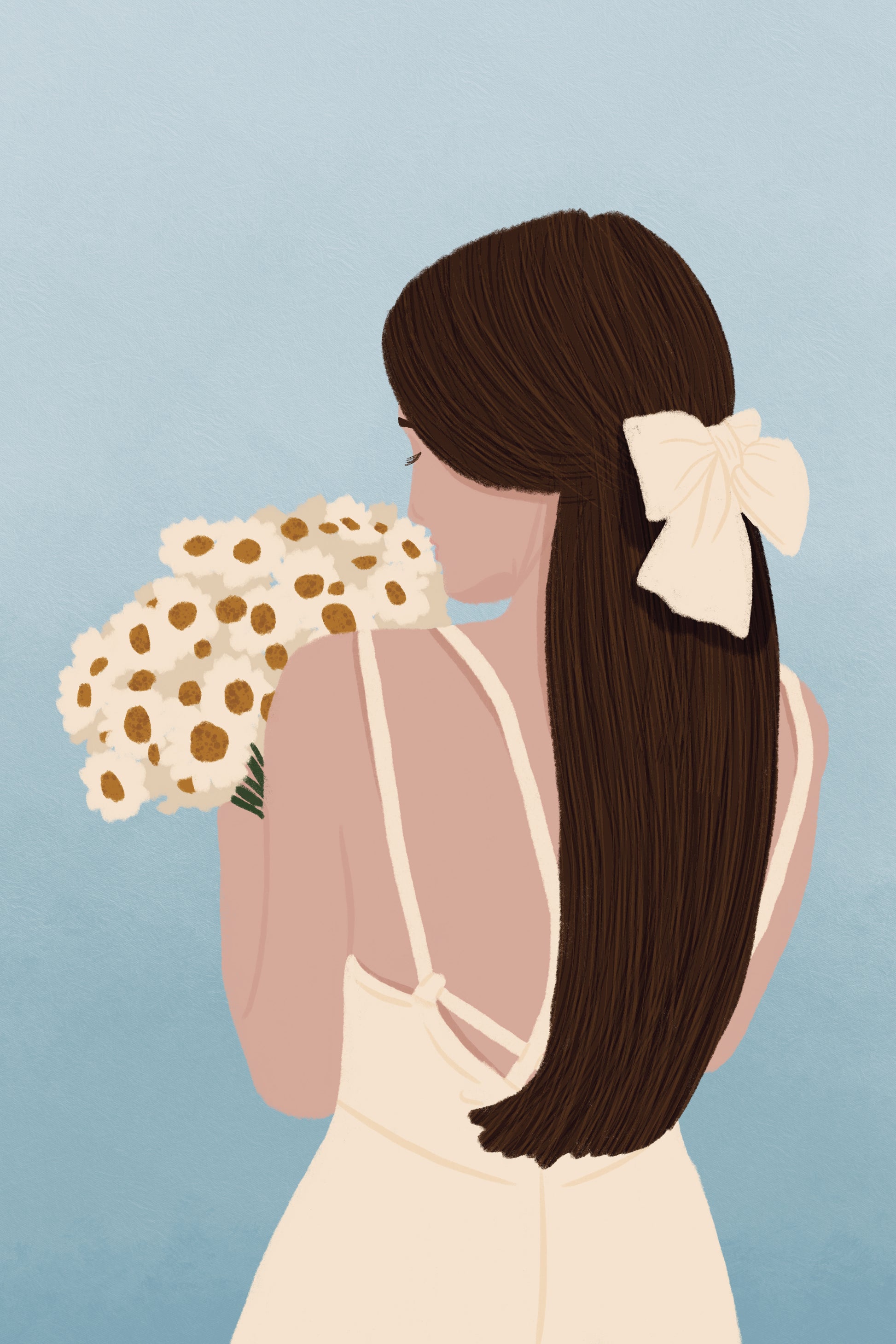 Woman with Daisies Plakat