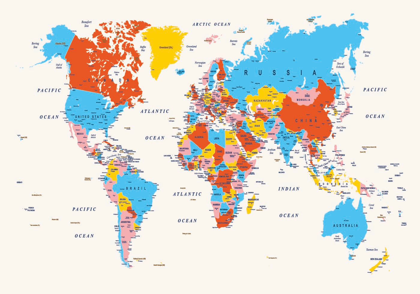 Vibrant World Map Plakat