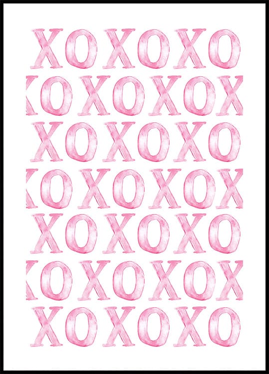 XOXO Pink Pattern Plakat