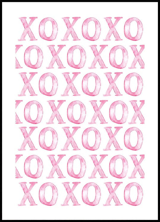 XOXO Pink Pattern Plakat