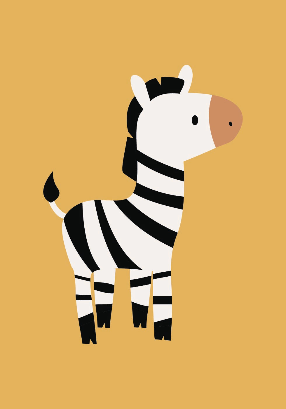 Cute Zebra Illustration Plakat