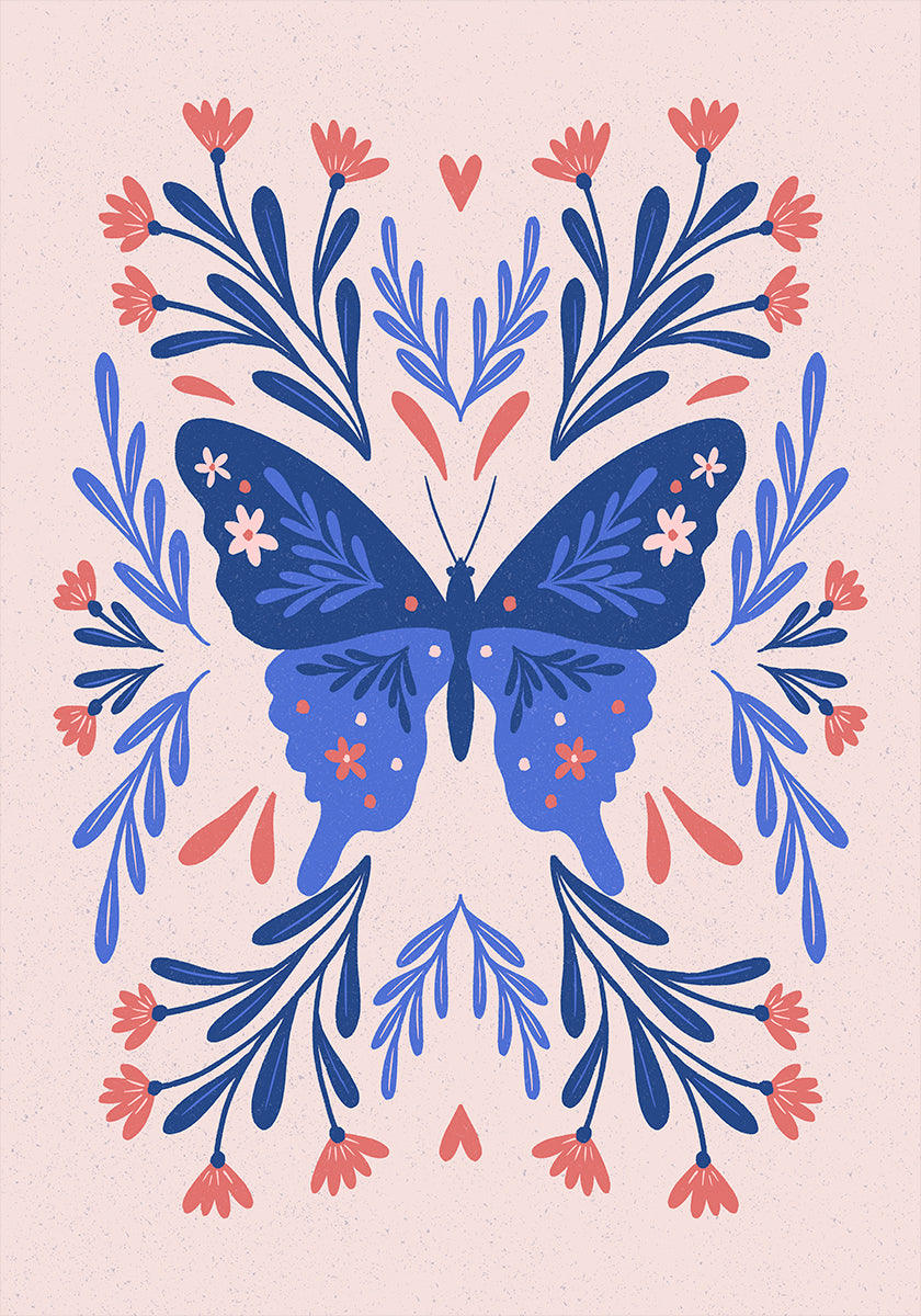 Folk Art Butterfly. Plakat