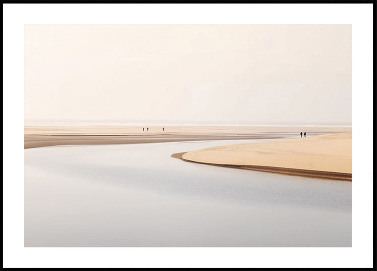 Minimalist Beach with Lone Walker Plakat