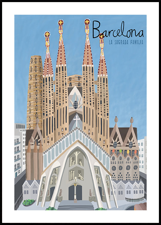 The Sagrada Familia, Barcelona by Artist Carla Daly Plakat