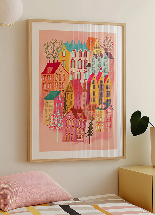 Lovely Pink Village Plakat