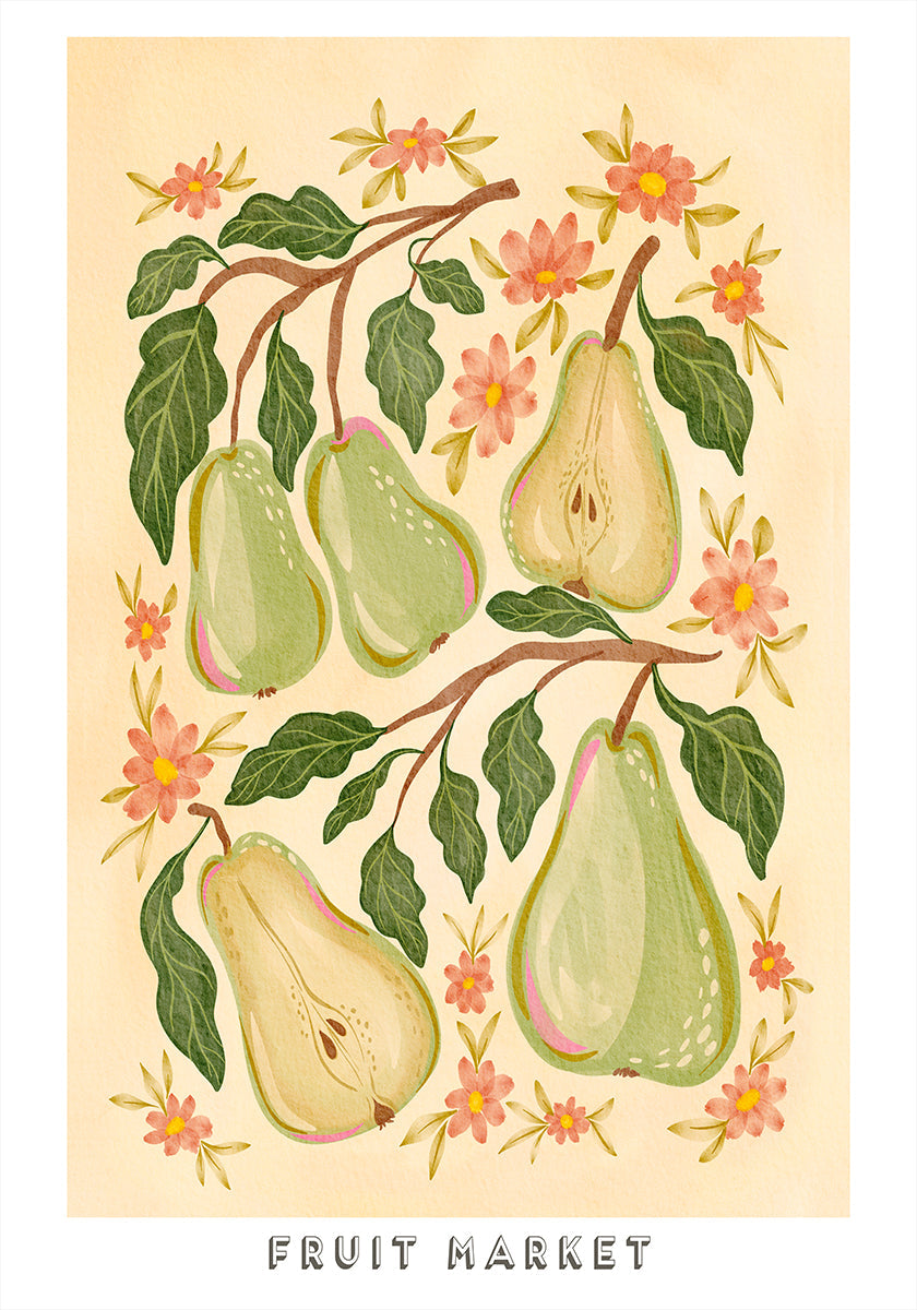 Pears and Petals Plakat