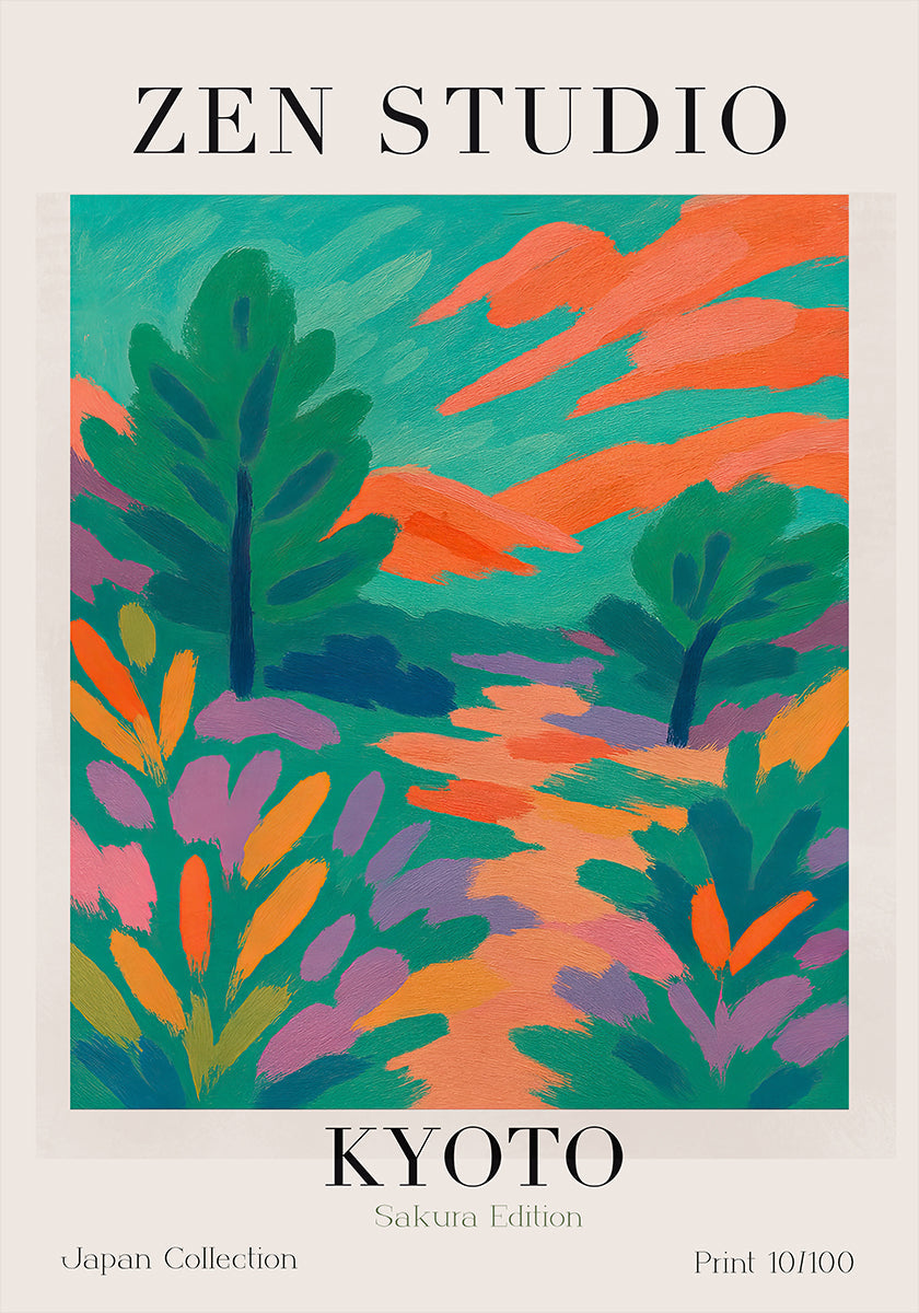 Vibrant Kyoto Path Plakat