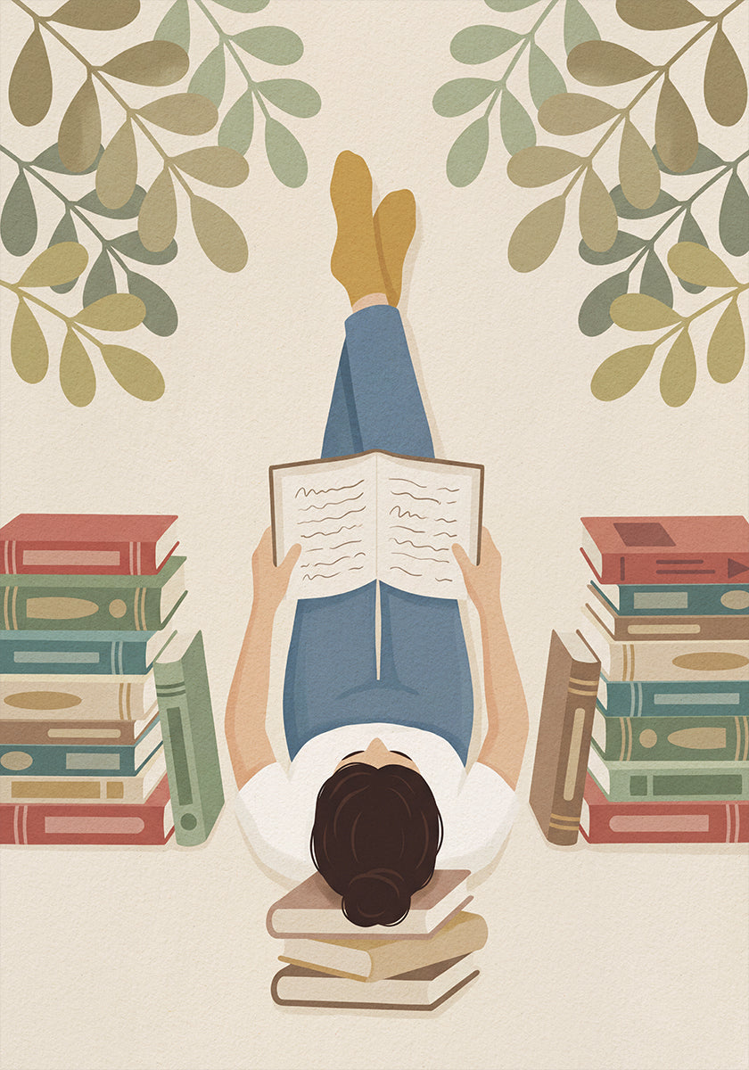 Lying On My Back Reading a Book Plakat
