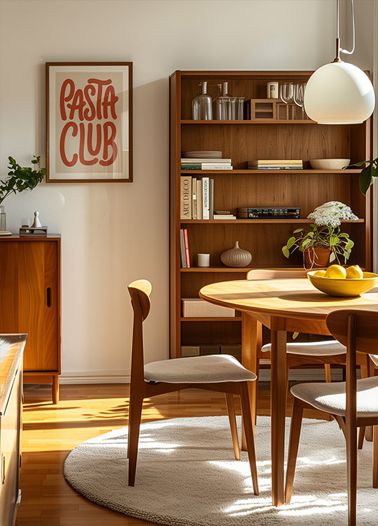 Retro Pasta Club Kitchen Typography Plakat