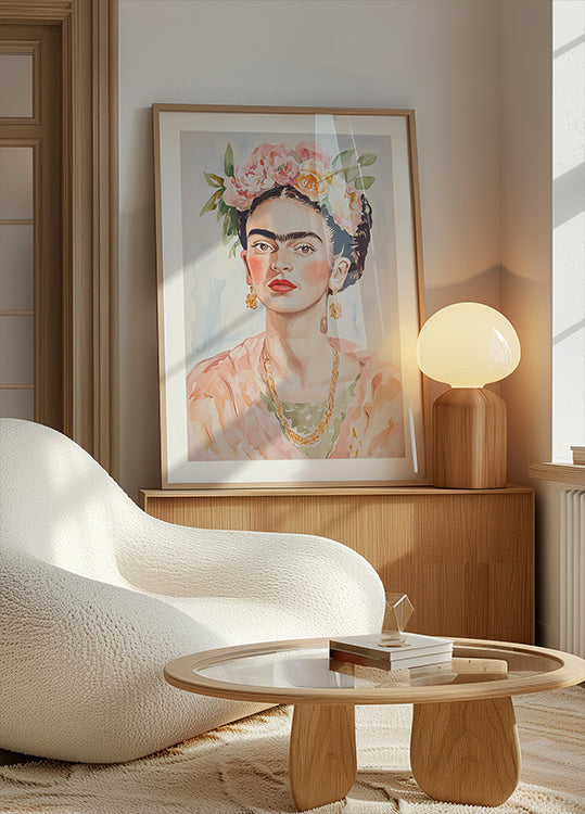 Frida Portrait Watercolor Plakat