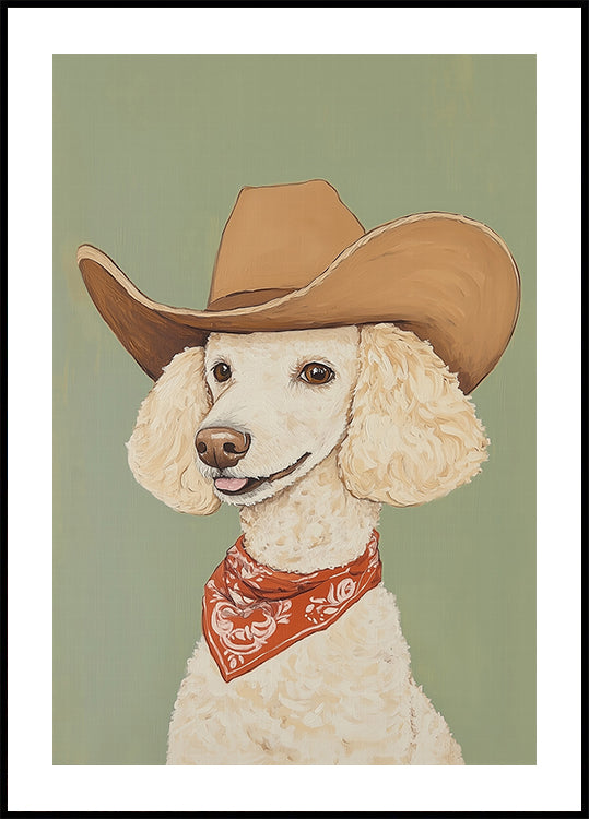 Cowboy Poodle Dog Plakat