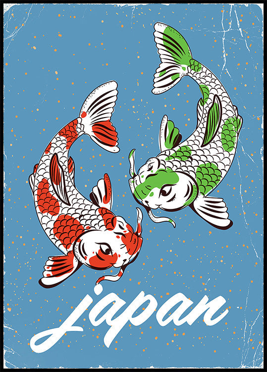 Japan Travel Poster Koi Plakat
