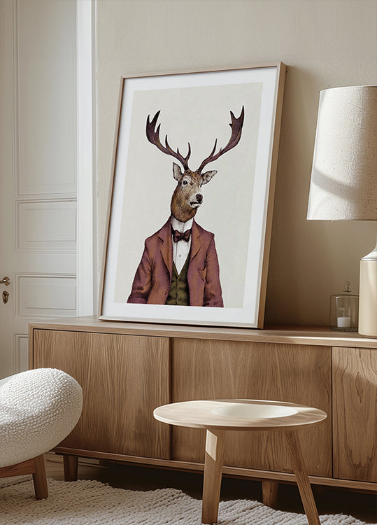 A deer With Human Attire—wearing Plakat