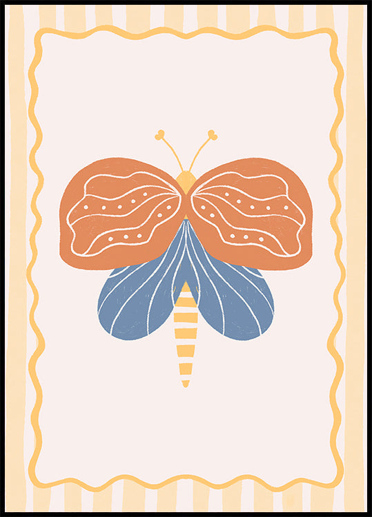 Blue Burnt Orange Moth Plakat