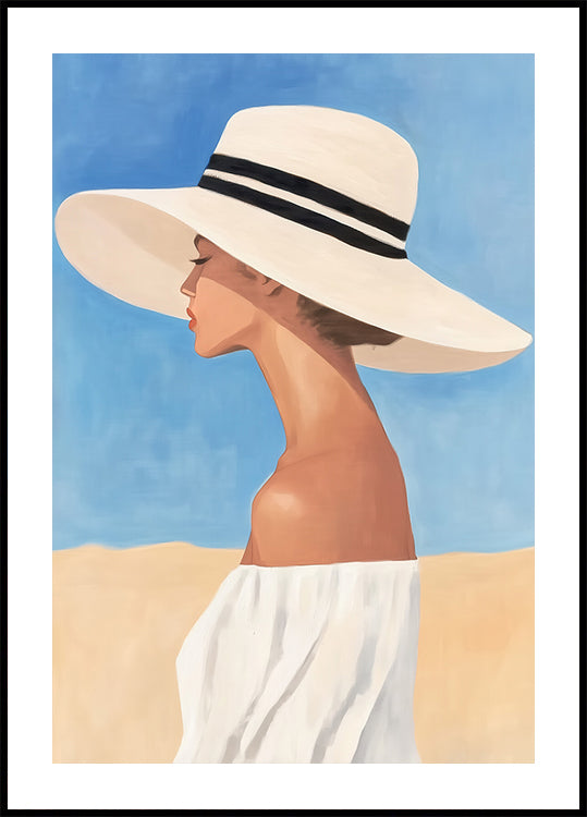 Woman in Wide-Brimmed Hat Plakat