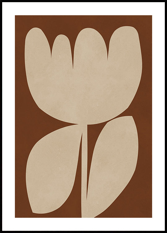 Beige Blossom Shapes Plakat