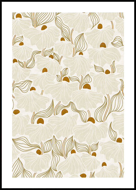 calming essentials Natural flow meadow ivory pattern Plakat