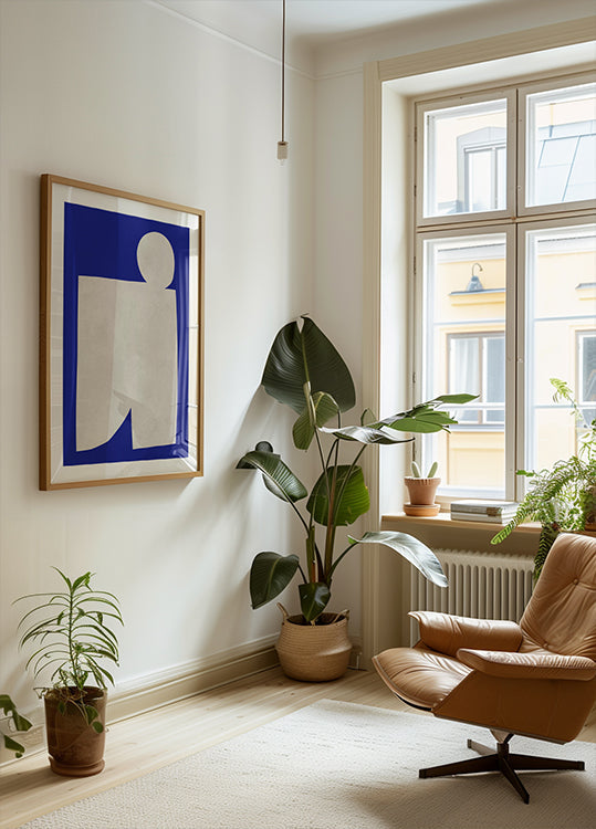 Blue and white art 2 Plakat