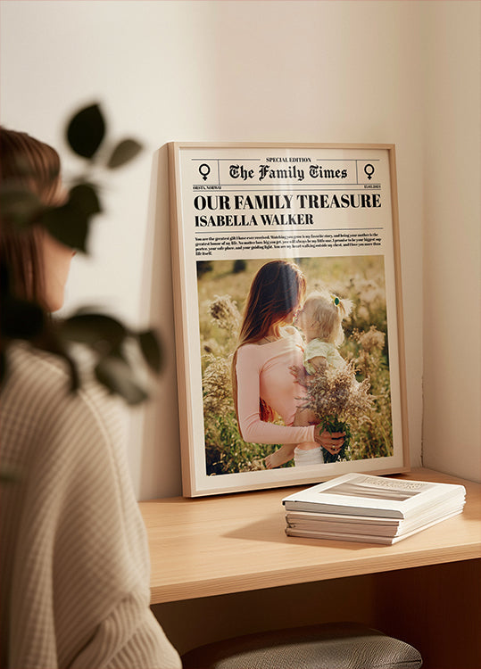 Baby Photo Newspaper Personal Plakat