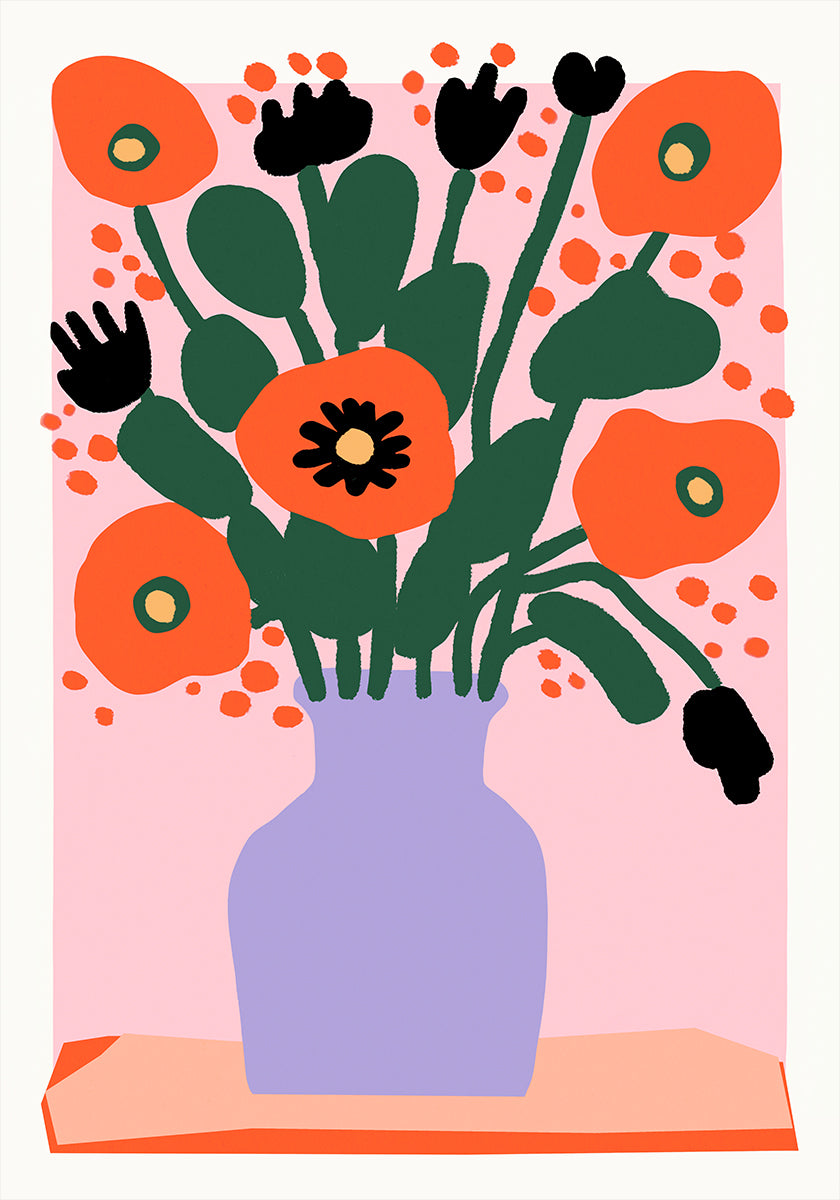 Poppy In Purple Vase Plakat