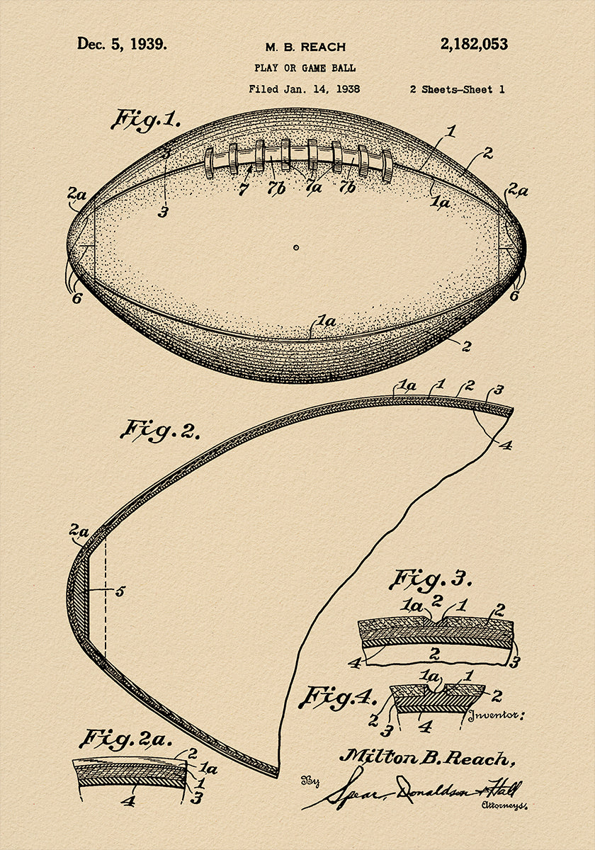 Football Patent 1938 Plakat