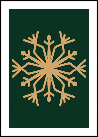 a picture of a snowflake on a green background