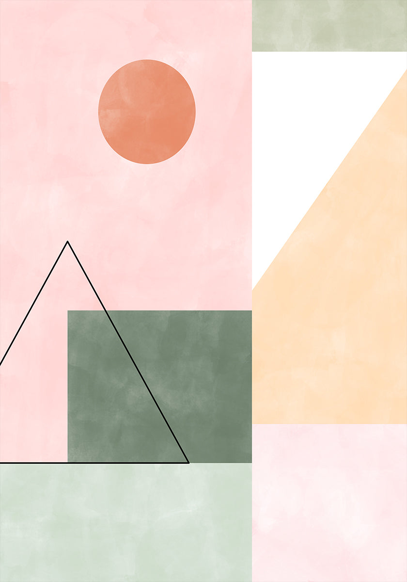 Pastel Tones With Minimalist Shapes Plakat