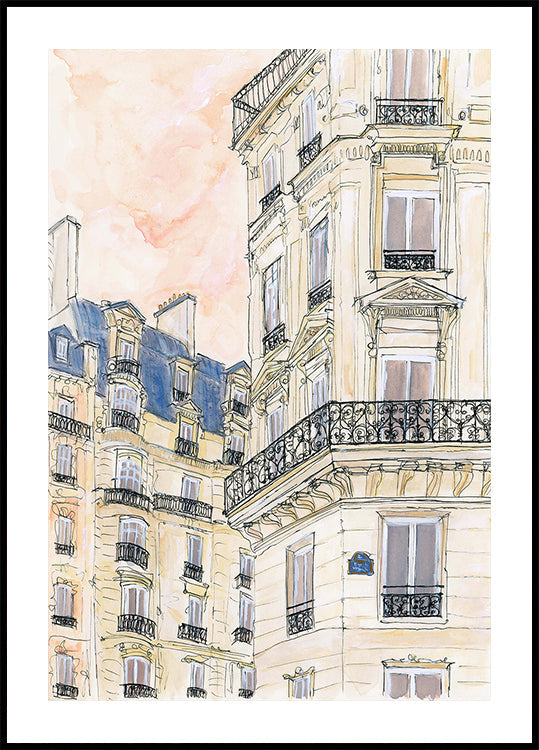 Parisian Street Corner Plakat