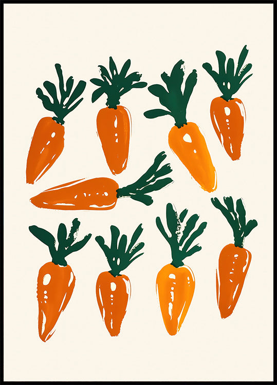 Colorful Carrot Illustration Plakat