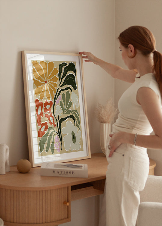 Mid Century Floral Fantasy Plakat