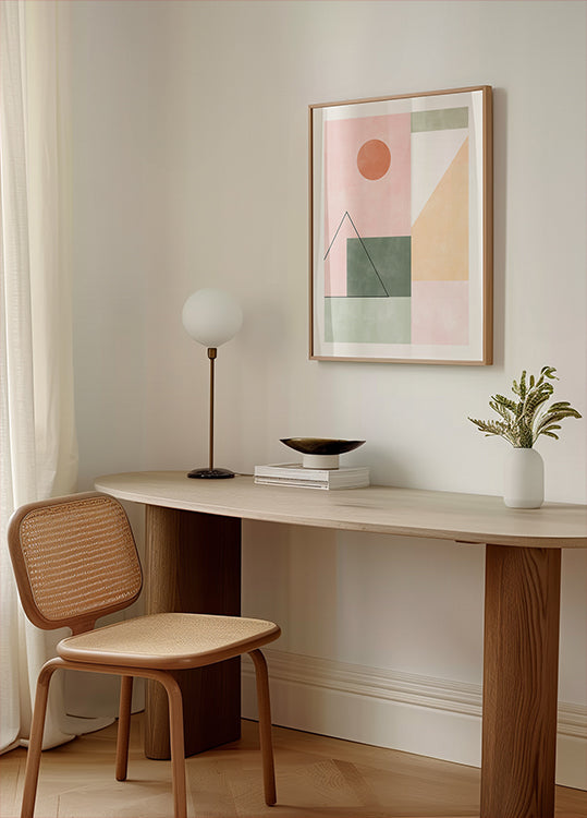 Pastel Tones With Minimalist Shapes Plakat