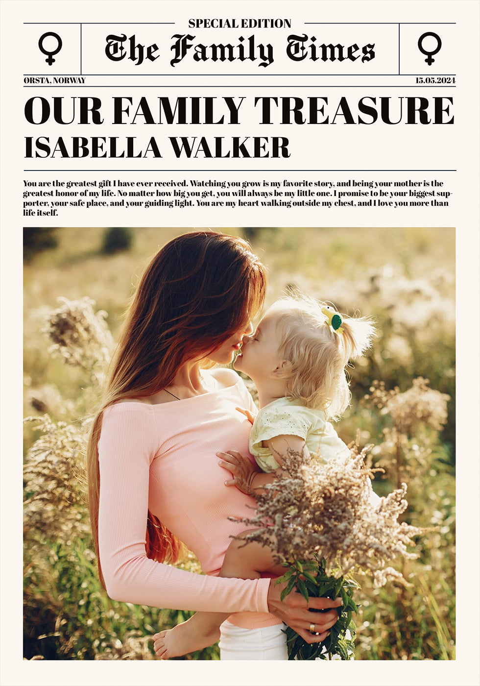 Baby Photo Newspaper Personal Plakat