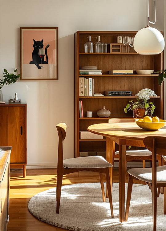 Cat &amp; Wine Plakat