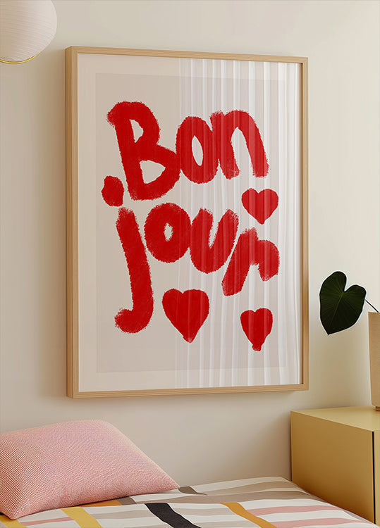 Bonjour Hearts Plakat