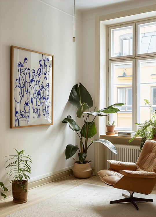 Crowd In Blue Plakat