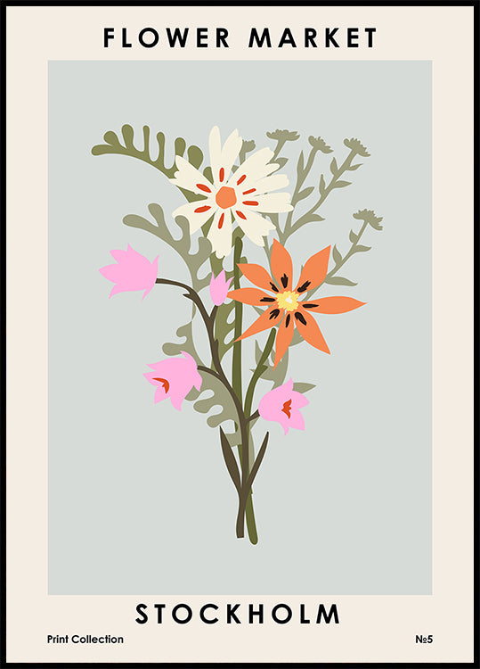 Flower Market Stockholm Plakat