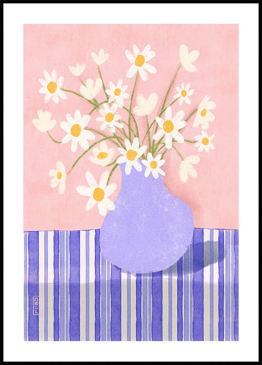 Quirky Daisies in a Vase Plakat