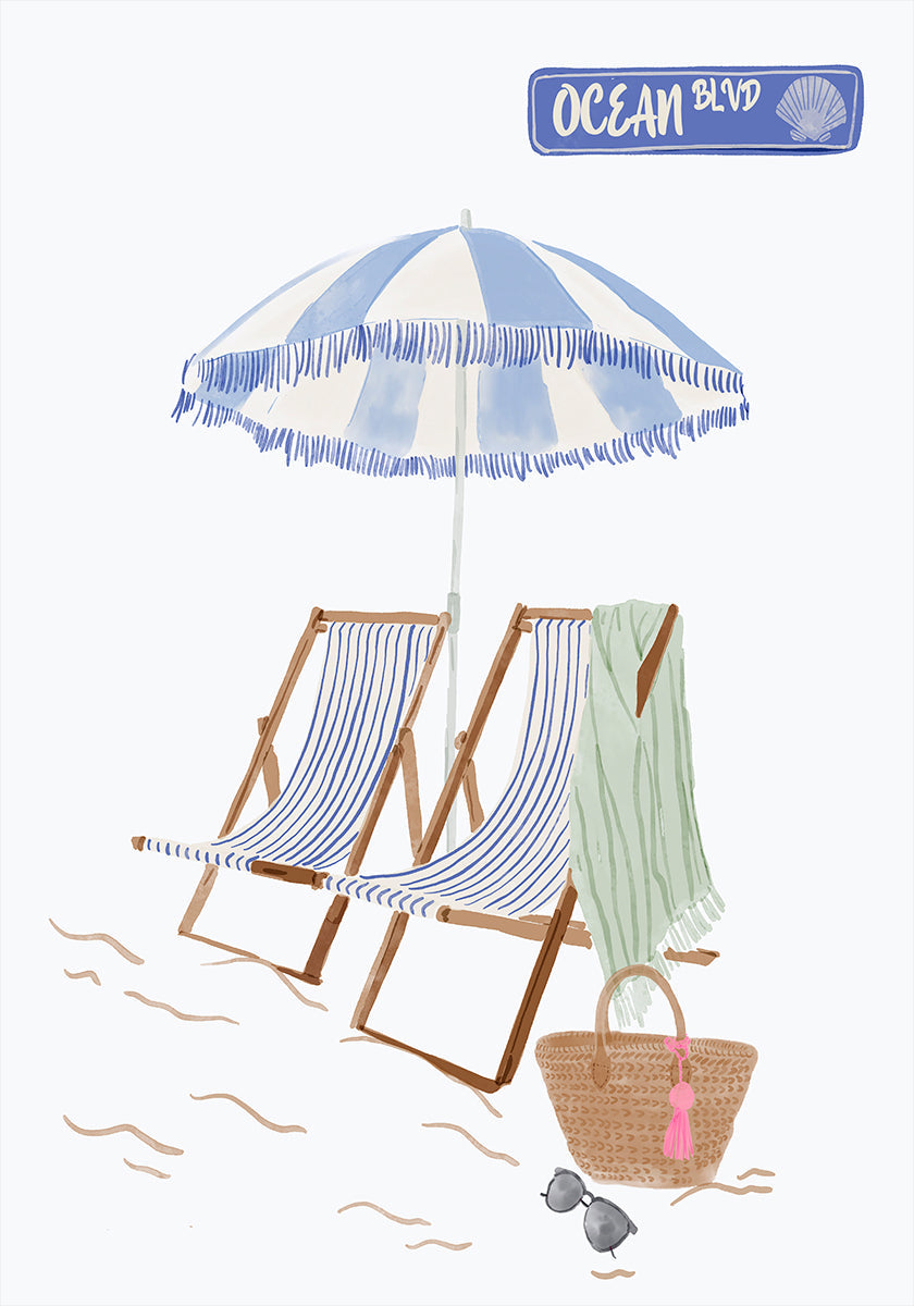 Beach chairs Plakat