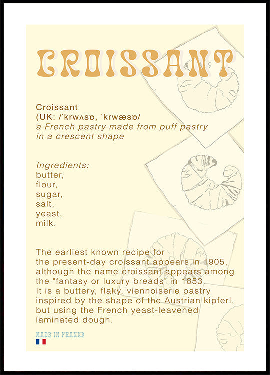 Croissant Coffee Plakat