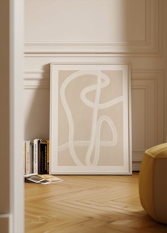 White Brush Stroke Poster Plakat